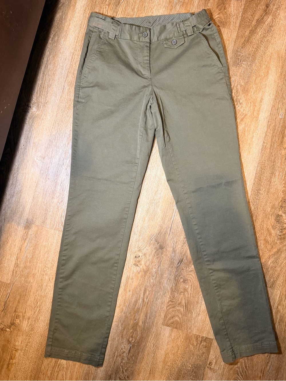 Brooks Brothers Red Fleece Olive Green Women's Straight-Leg Trousers